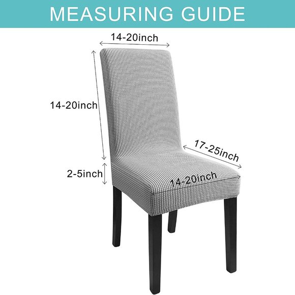 Dining Chair Covers Set of 4 Washable Stretch Slipcovers Medium Gray - Picture 4 of 7
